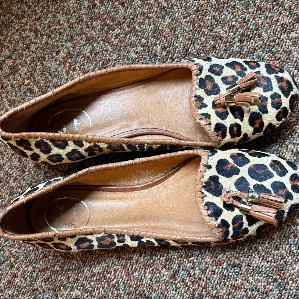 Jack Rogers Leopard Print Tassel Loafers